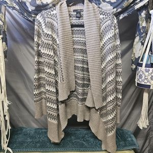 3/$25Willi Smith Neutral Colorway Geometric Print Wool Blend Cardigan size Small